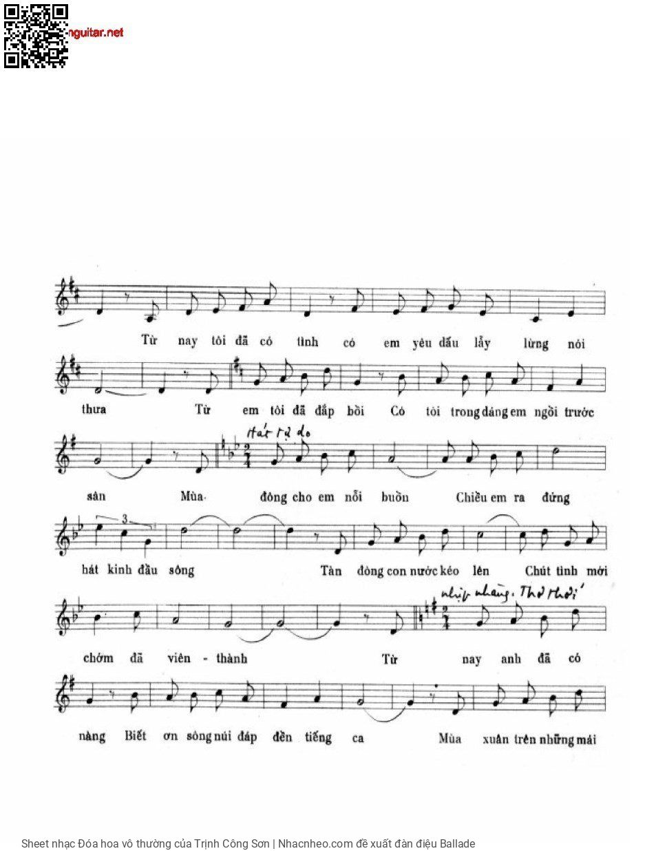 Page 3 of Sheet music PDF Đóa hoa vô thường - Trịnh Công Sơn