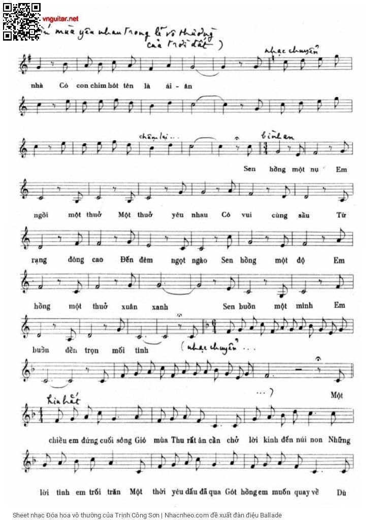 Page 4 of Sheet music PDF Đóa hoa vô thường - Trịnh Công Sơn