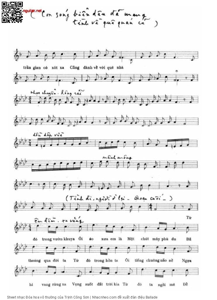 Page 5 of Sheet music PDF Đóa hoa vô thường - Trịnh Công Sơn