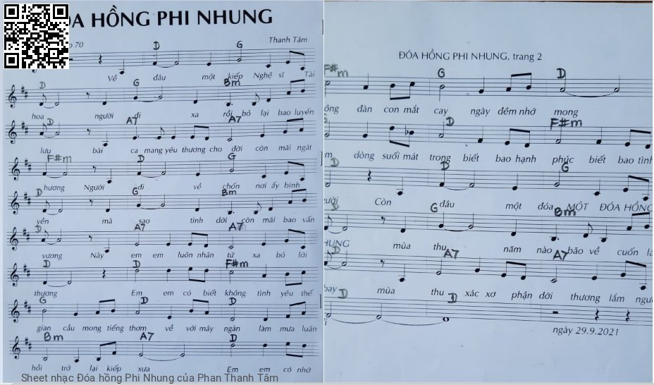 Sheet PDF of Đóa hồng Phi Nhung