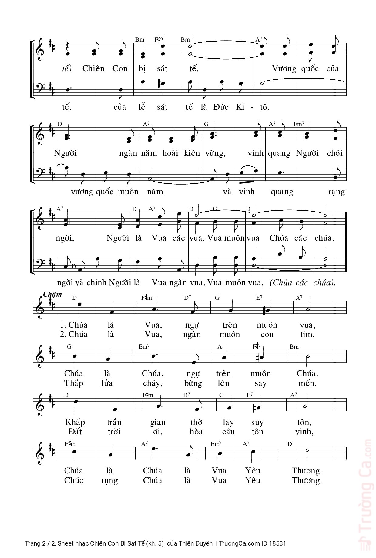 Page 2 of Sheet music PDF Chiên Con Bị Sát Tế (kh. 5)  - Thiên Duyên