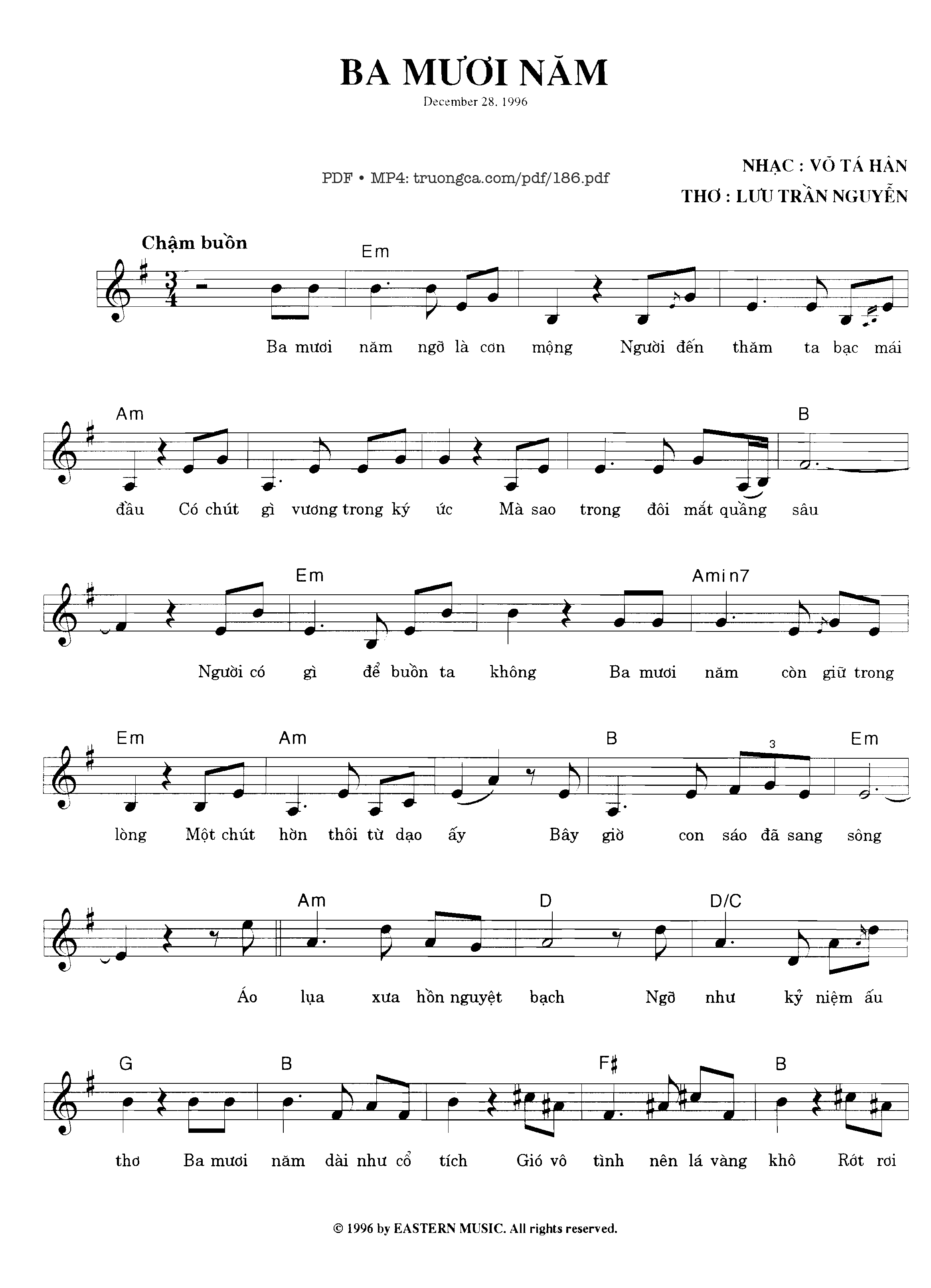 Ba mươi năm - Võ Tá Hân