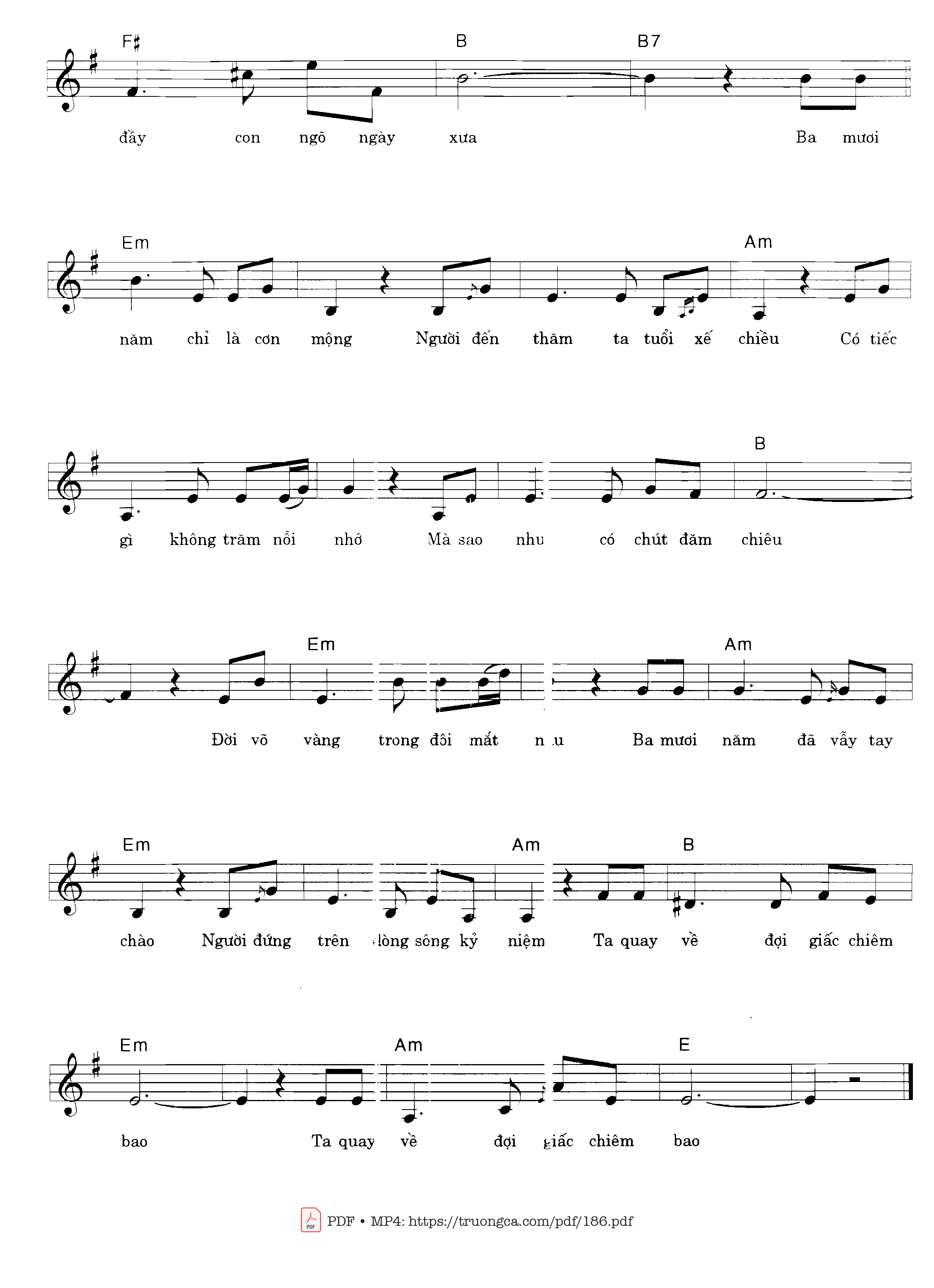 Page 2 of Sheet music PDF Ba mươi năm - Võ Tá Hân