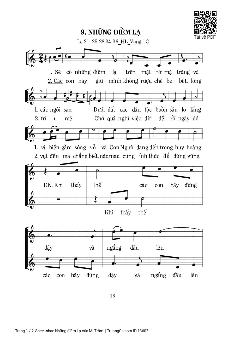 Sheet PDF of Những điềm Lạ