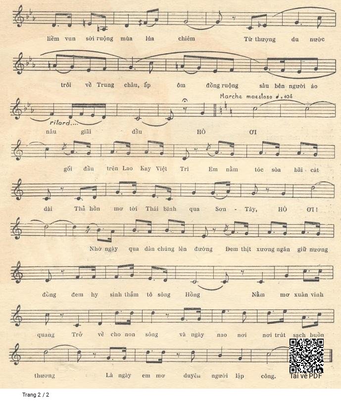 Page 2 of Sheet music PDF Hội Trùng Dương - Tiếng Sông Hồng - Phạm Đình Chương