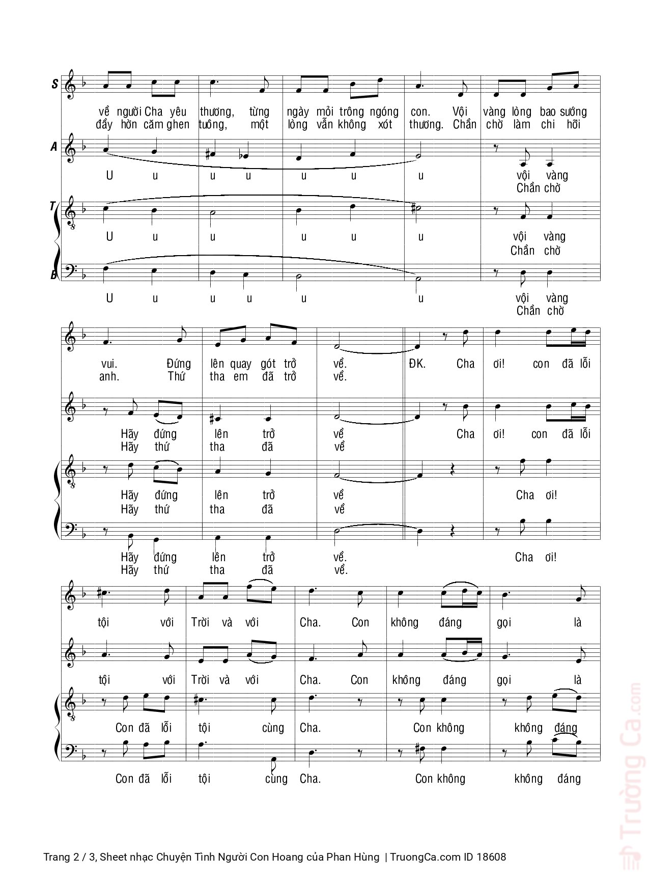 Page 2 of Sheet music PDF Chuyện Tình Người Con Hoang - Phan Hùng