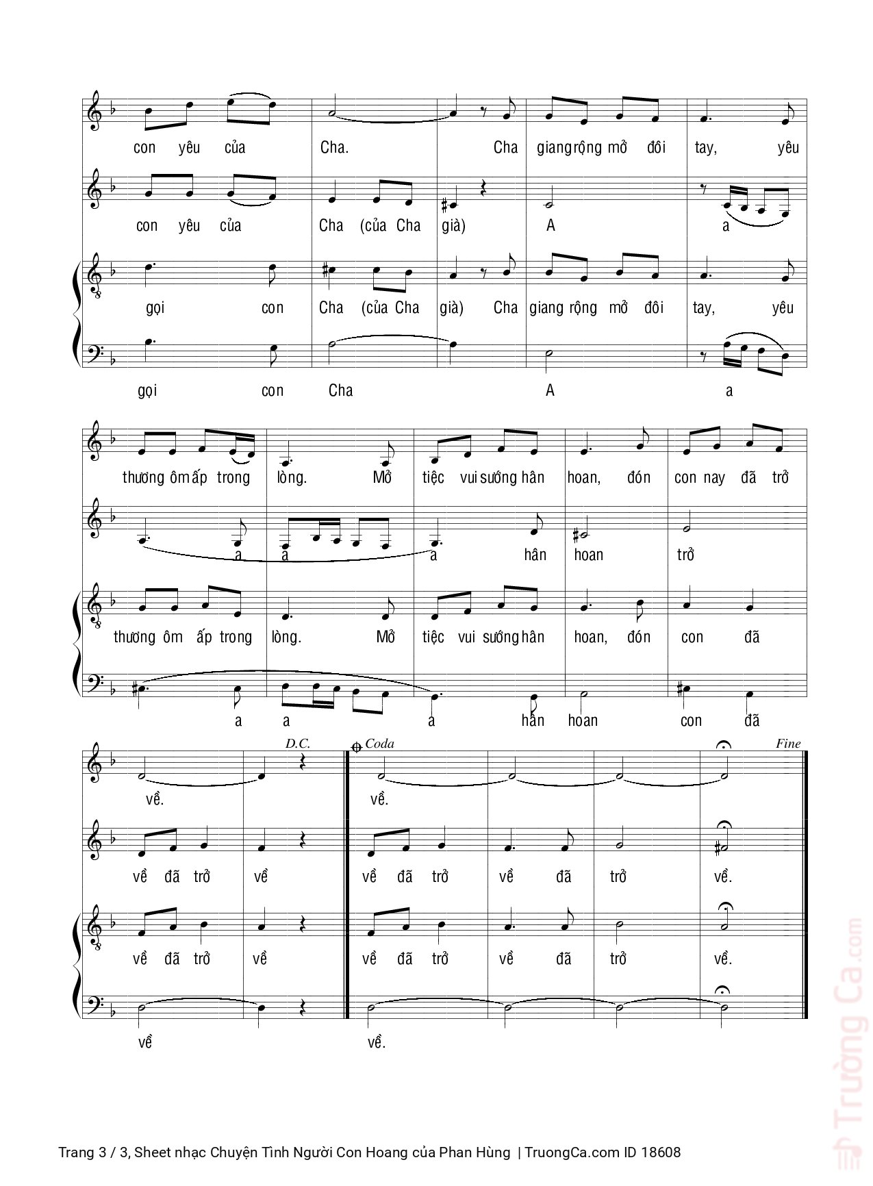 Page 3 of Sheet music PDF Chuyện Tình Người Con Hoang - Phan Hùng