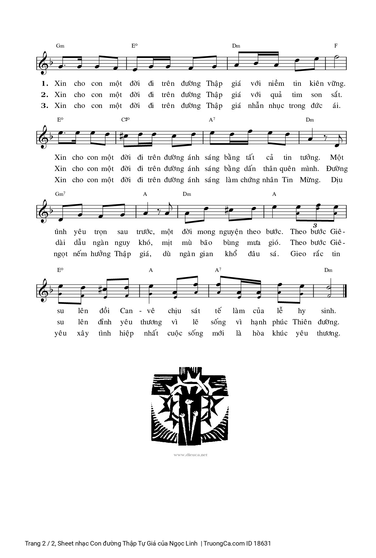Page 2 of Sheet music PDF Con đường Thập Tự Giá - Ngọc Linh