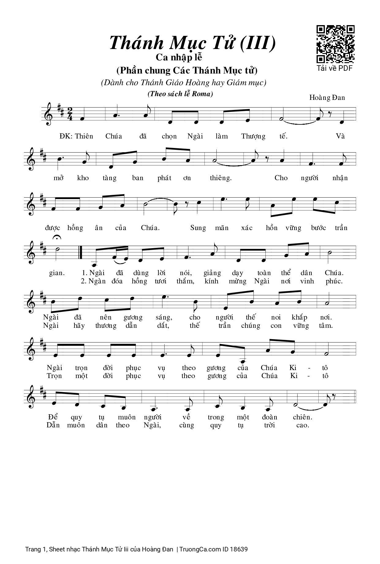 Sheet PDF of Thánh Mục Tử Iii