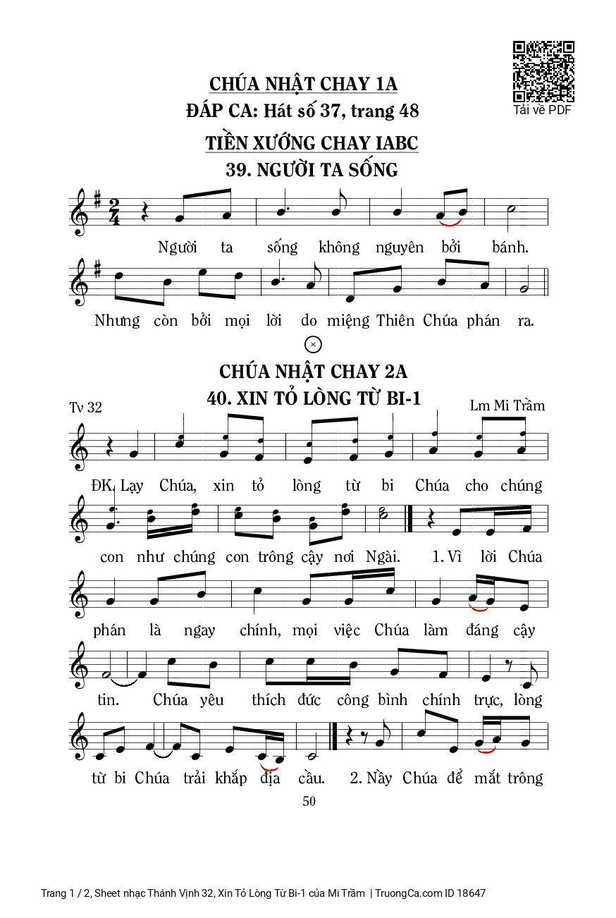 Sheet PDF of Thánh Vịnh 32, Xin Tỏ Lòng Từ Bi-1