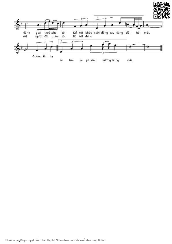 Page 2 of Sheet music PDF Đoạn tuyệt - Thái Thịnh