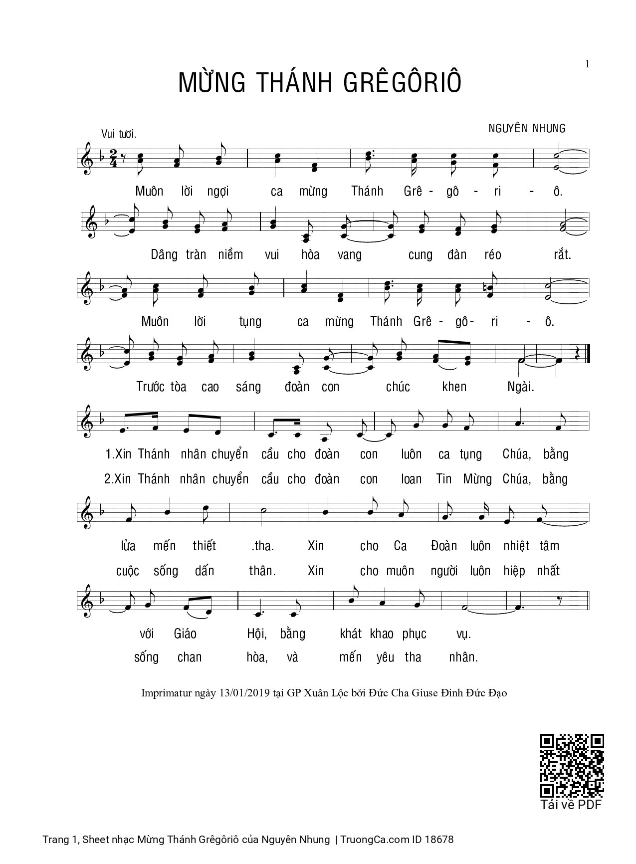 Mừng Thánh Grêgôriô