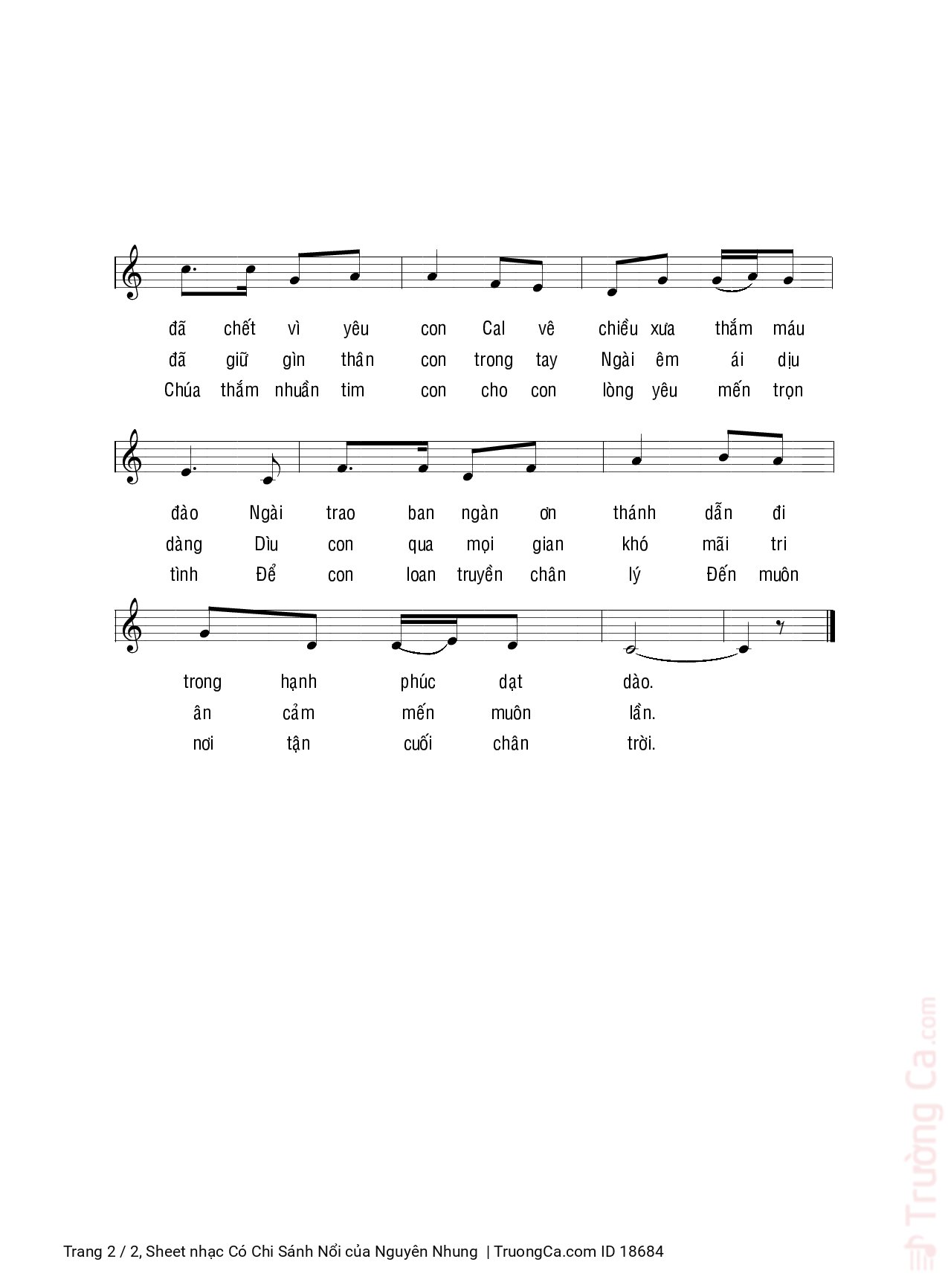Page 2 of Sheet music PDF Có Chi Sánh Nổi - Nguyên Nhung