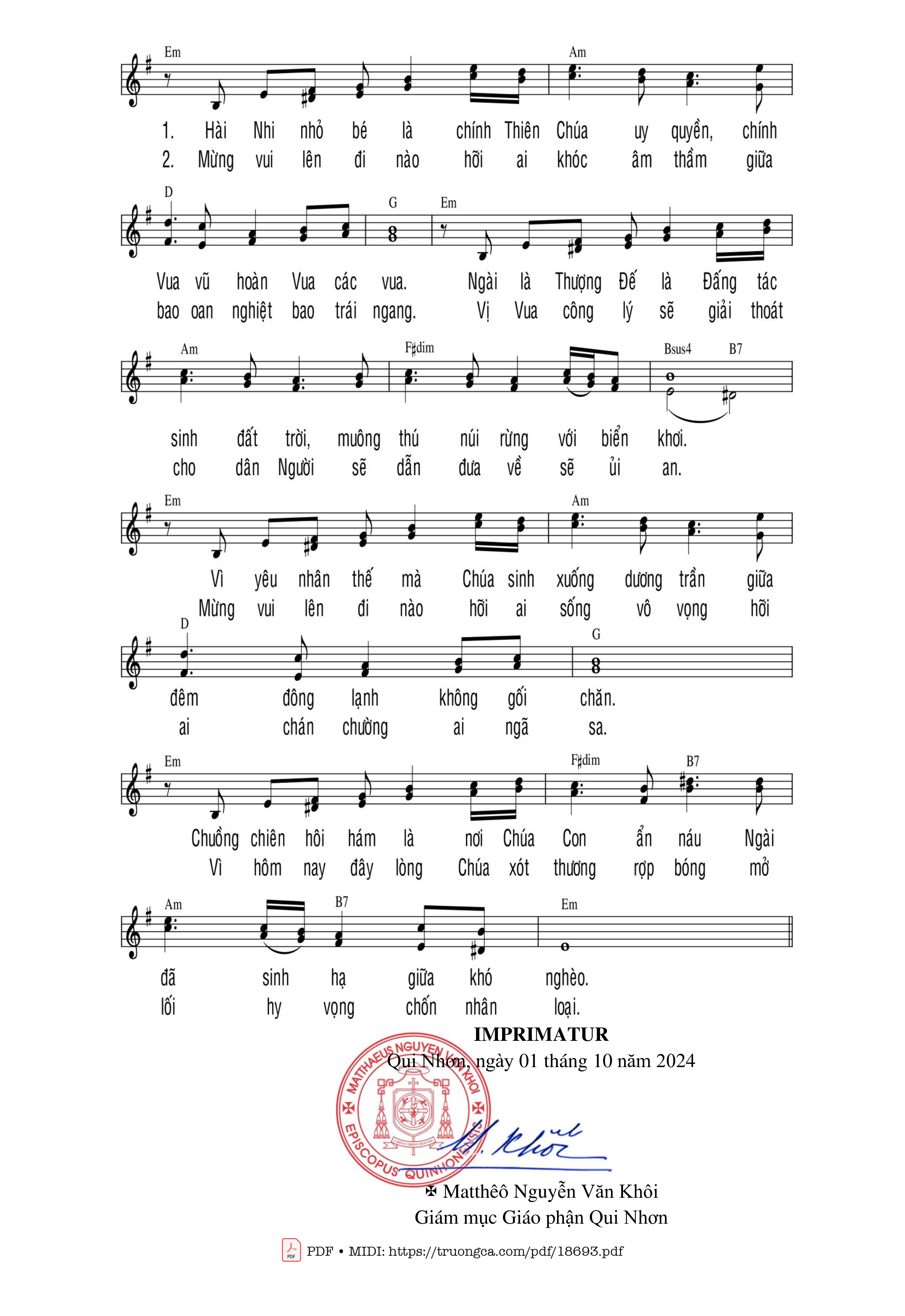 Page 2 of Sheet music PDF Đêm Hồng ân (4 Bè) - Phùng Minh Mẫn