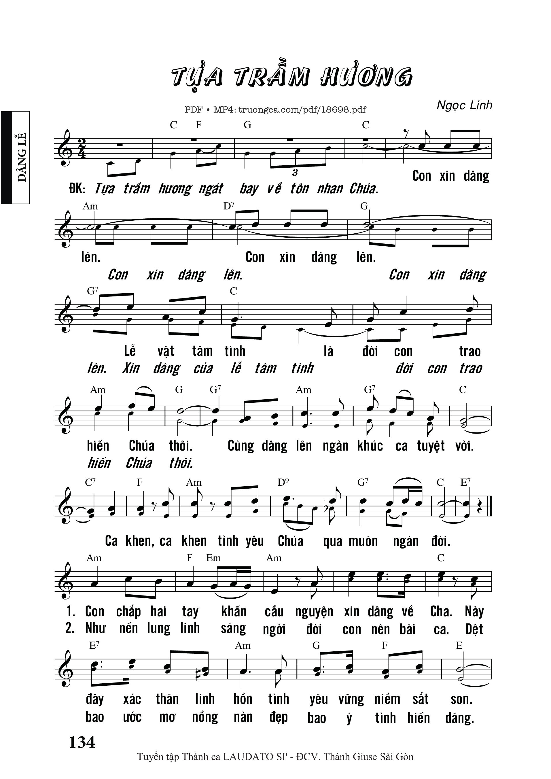 Sheet PDF of Tựa Trầm Hương