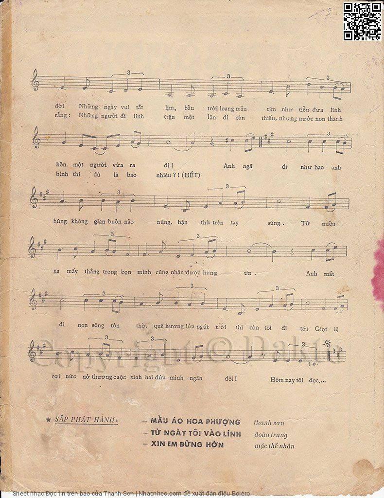 Page 3 of Sheet music PDF Đọc tin trên báo - Thanh Sơn