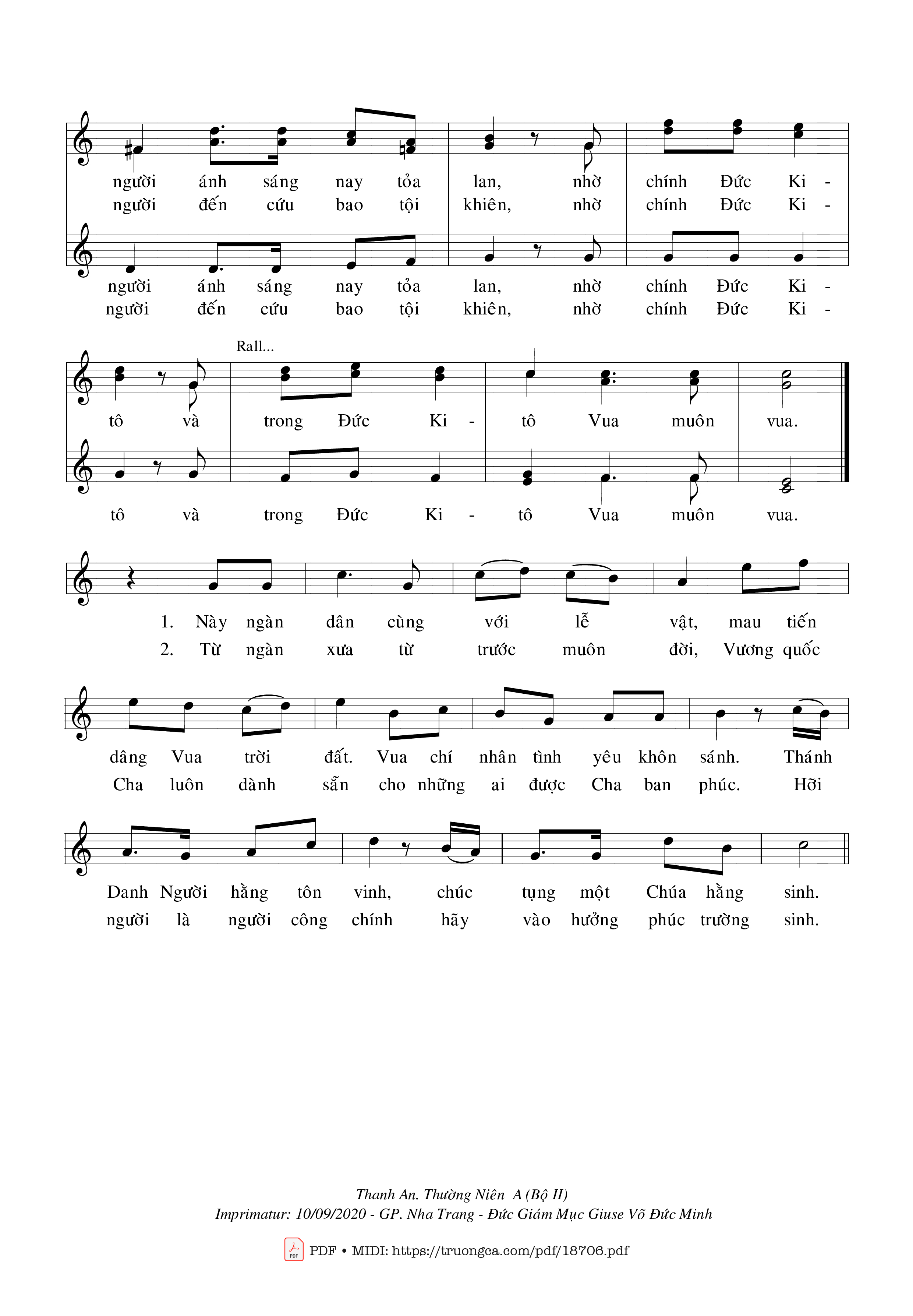 Page 2 of Sheet music PDF Ngày Quang Lâm - Thanh An