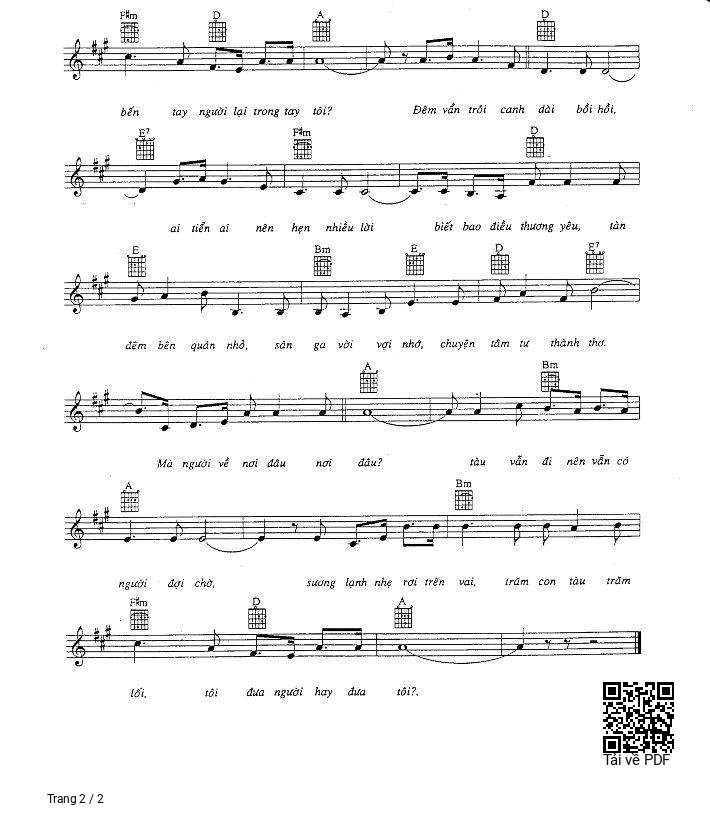 Page 2 of Sheet music PDF Tiễn đưa  - Song Ngọc