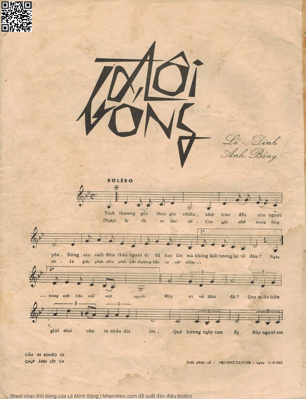 Page 2 of Sheet music PDF Đôi bóng - Lê Minh Bằng