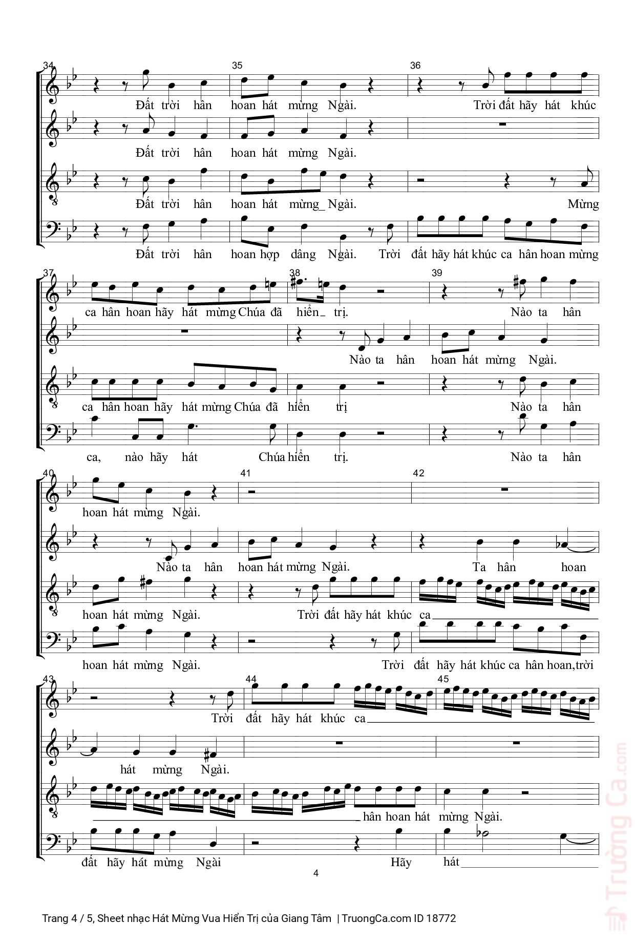 Page 4 of Sheet music PDF Hát Mừng Vua Hiển Trị - Giang Tâm