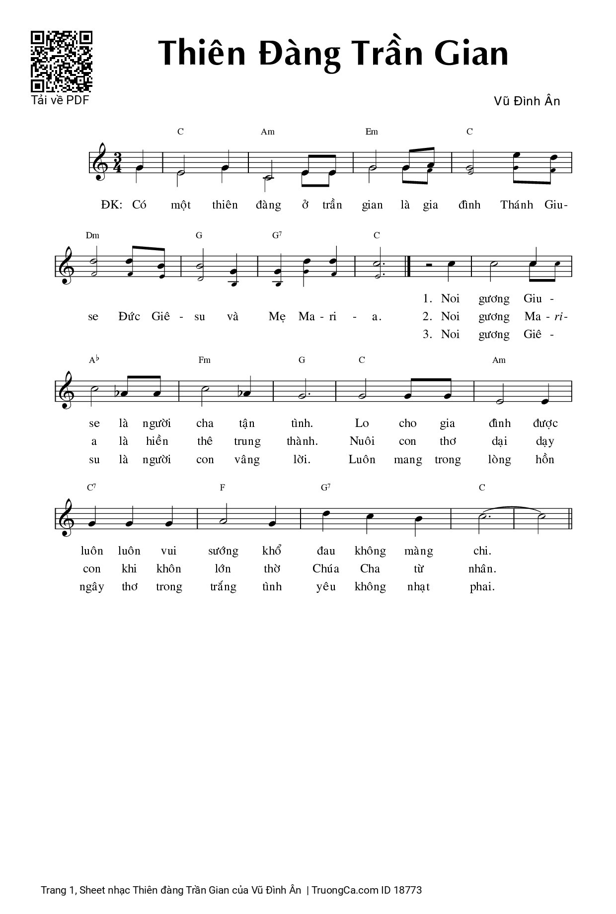 Sheet PDF of Thiên đàng Trần Gian