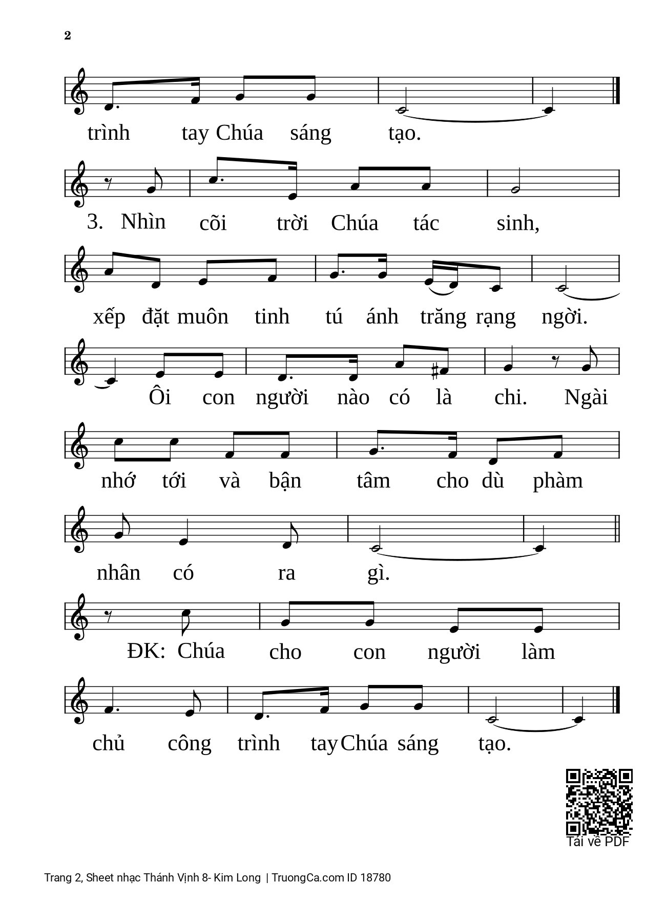 Page 2 of Sheet music PDF Thánh Vịnh 8 - Kim Long