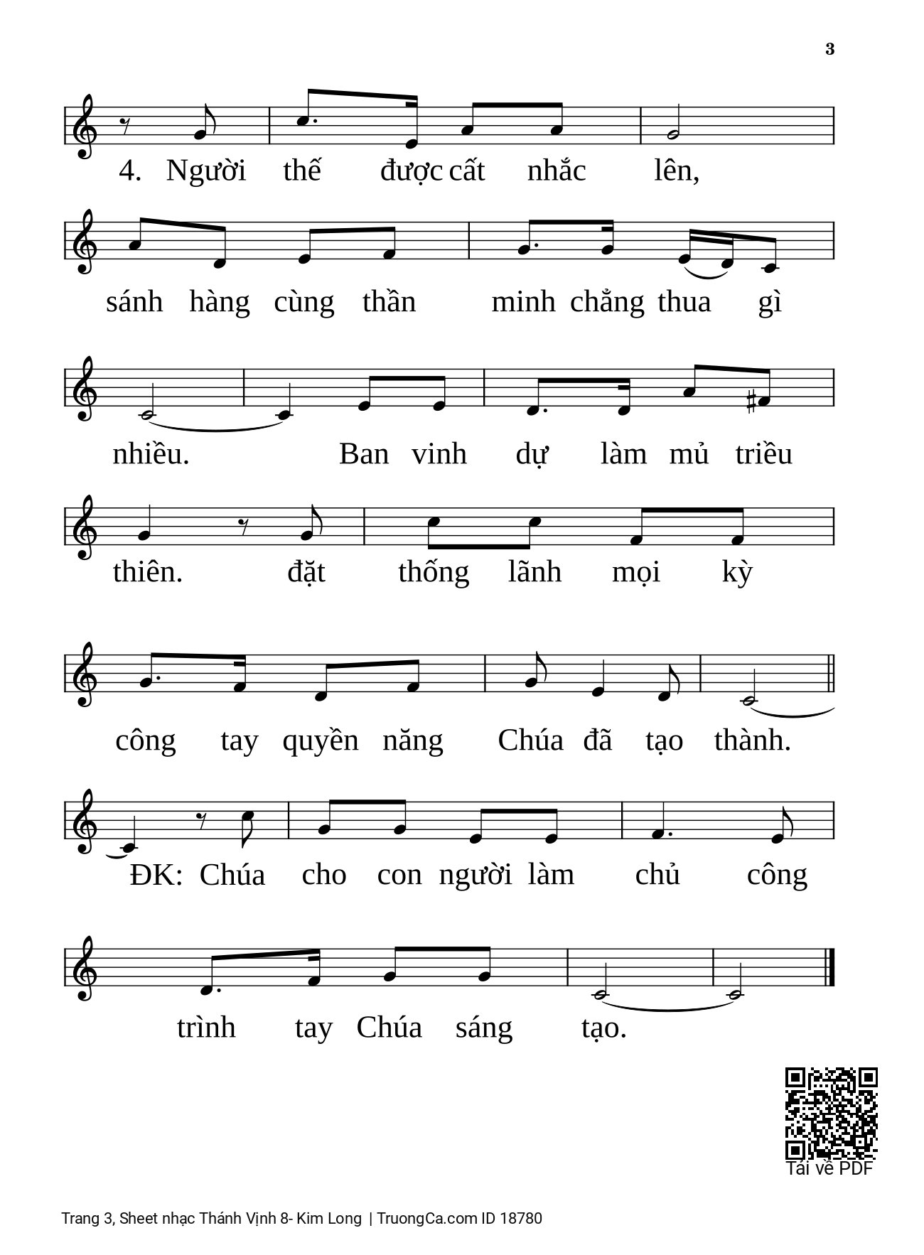 Page 3 of Sheet music PDF Thánh Vịnh 8 - Kim Long