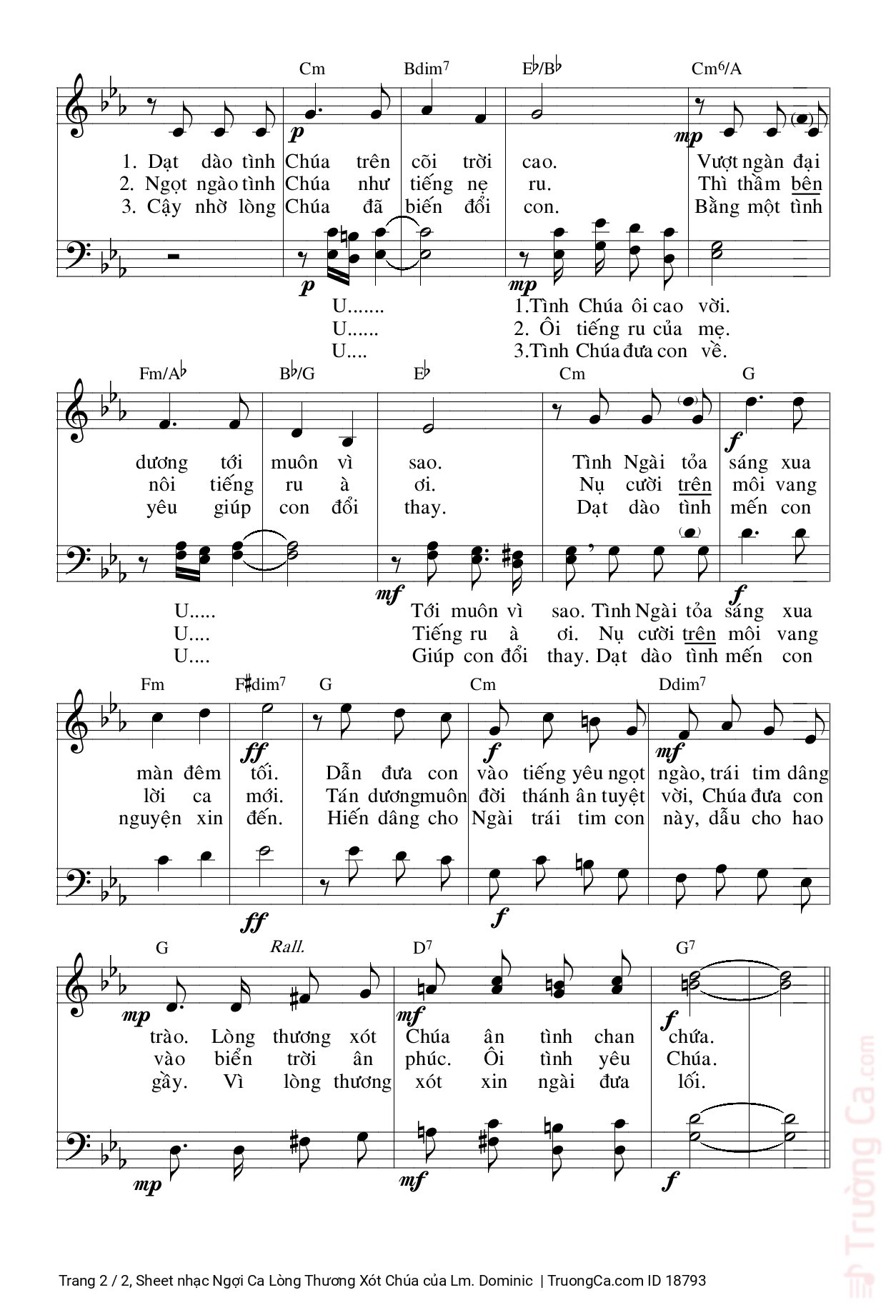 Page 2 of Sheet music PDF Ngợi Ca Lòng Thương Xót Chúa - Lm. Dominic