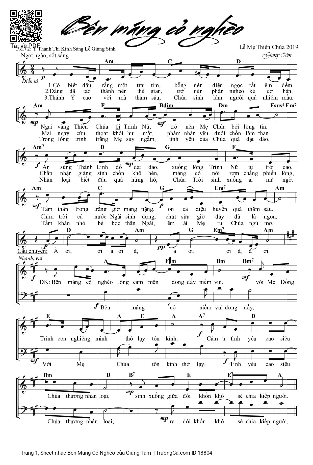 Sheet PDF of Bên Máng Cỏ Nghèo