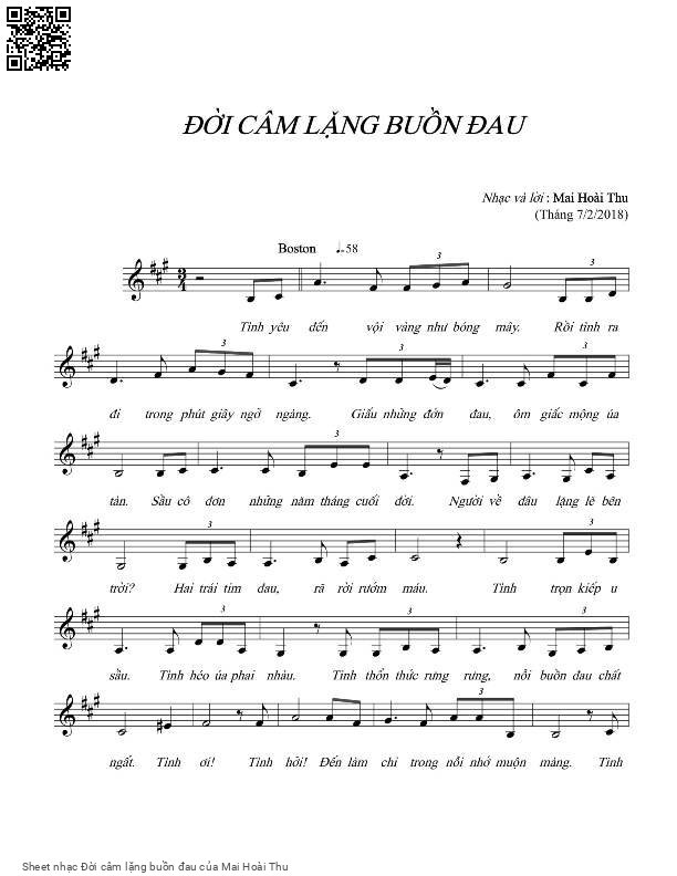 Sheet PDF of Đời câm lặng buồn đau