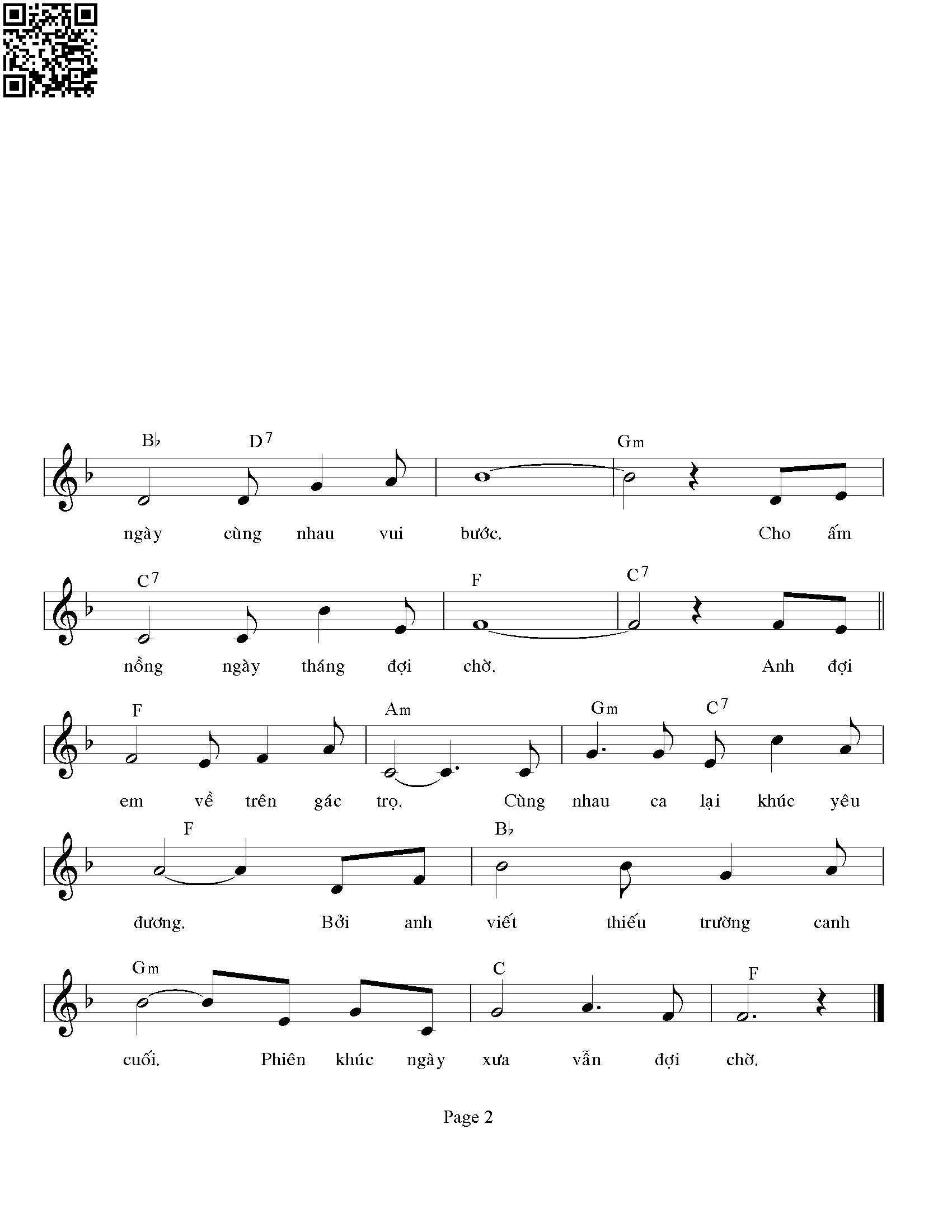 Page 2 of Sheet music PDF Đợi chờ - Minh Tuấn