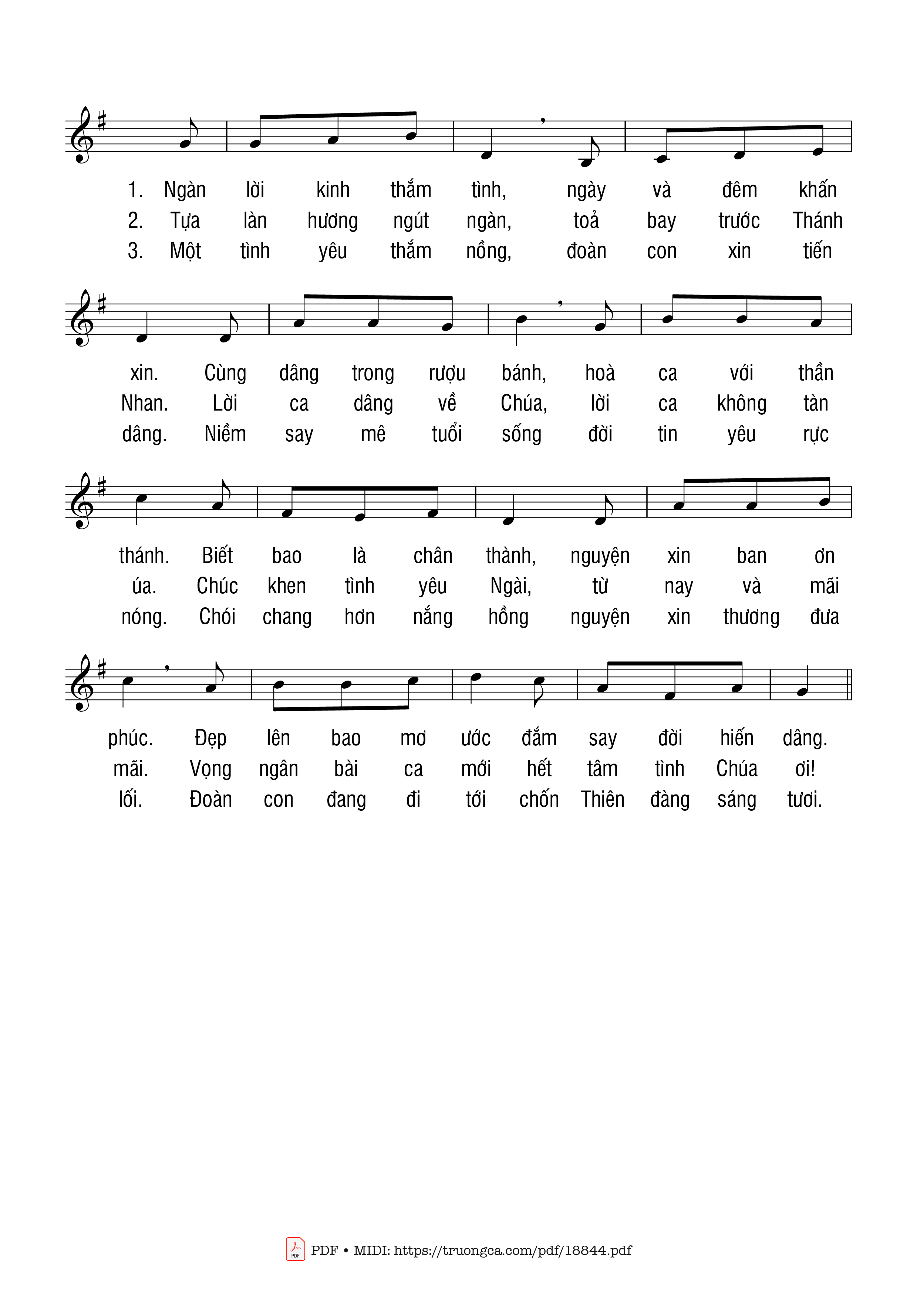 Page 2 of Sheet music PDF Nguyện Dâng Lên Chúa - Nguyễn Duy