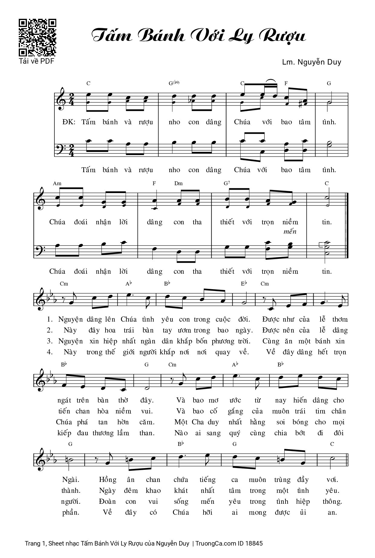 Sheet PDF of Tấm Bánh Với Ly Rượu