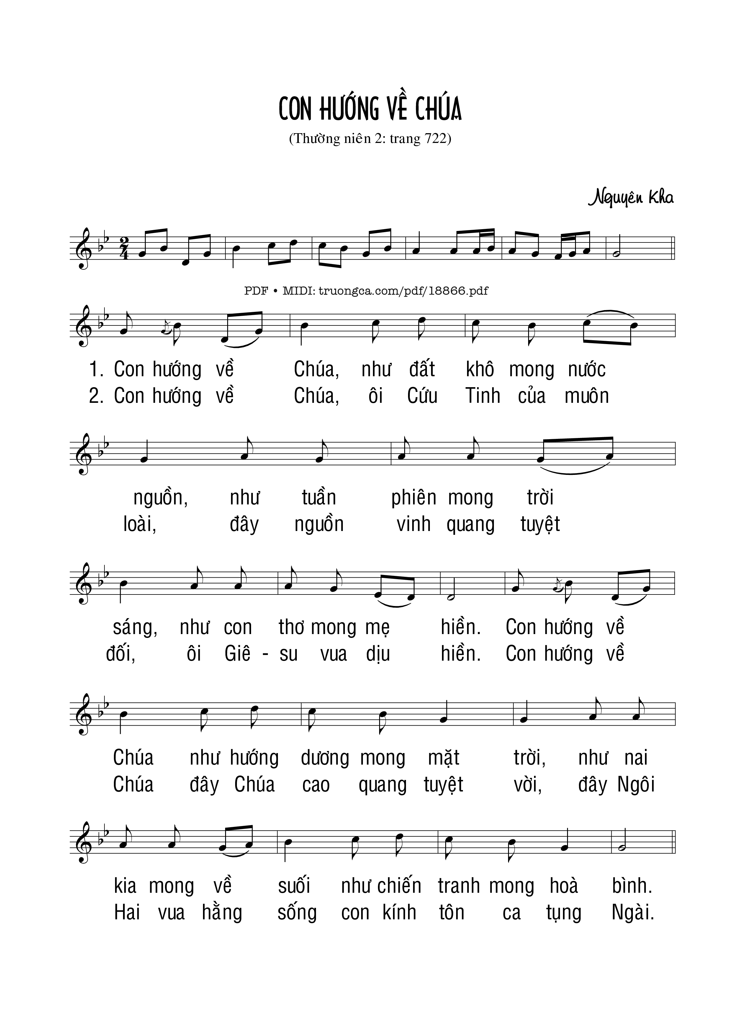 Page 2 of Sheet music PDF Con Hướng Về Chúa (Bè) - Nguyên Kha