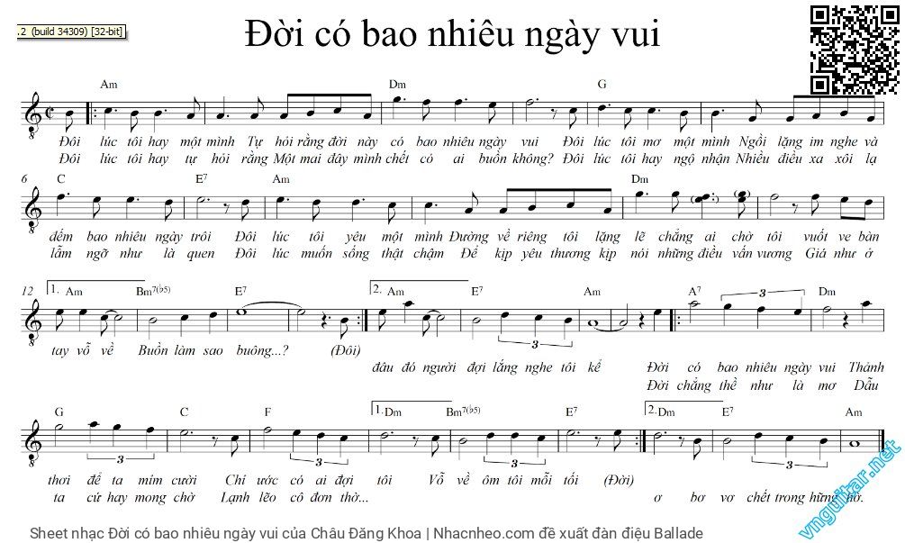 Sheet PDF of Đời có bao nhiêu ngày vui