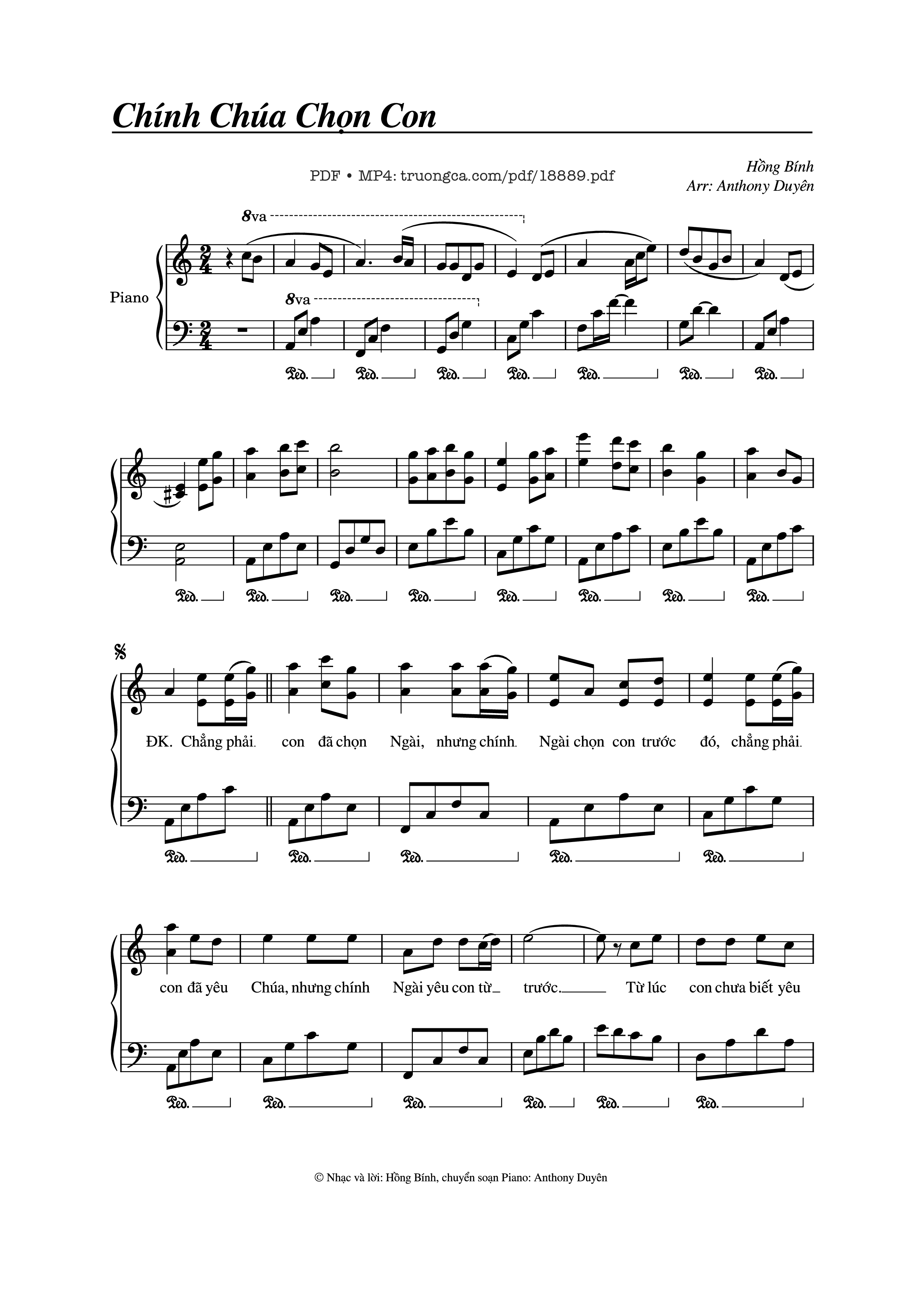 Sheet PDF of Chính Chúa Chọn Con Piano
