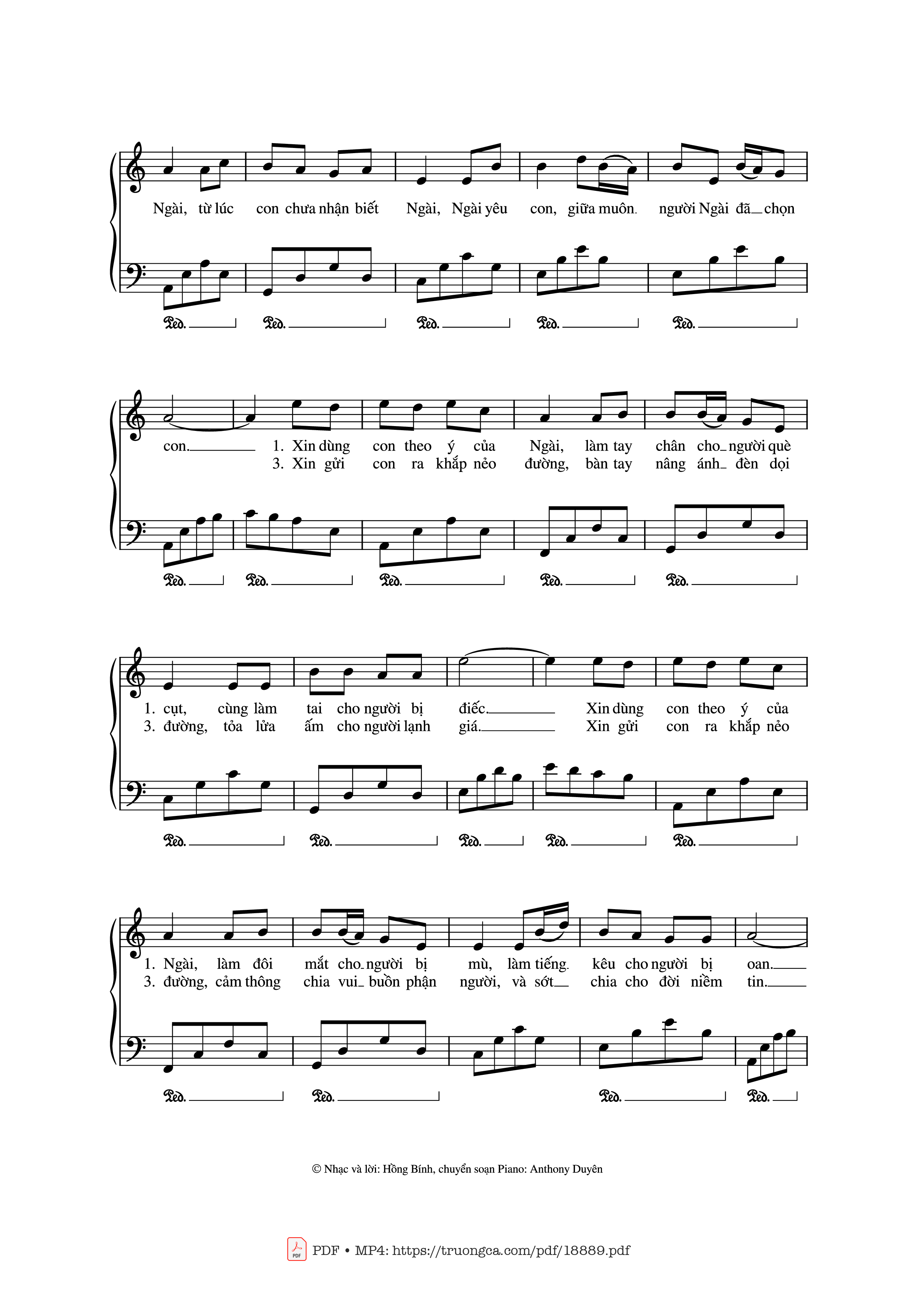 Page 2 of Sheet music PDF Chính Chúa Chọn Con Piano - Hồng Bính - Anthony Duyên