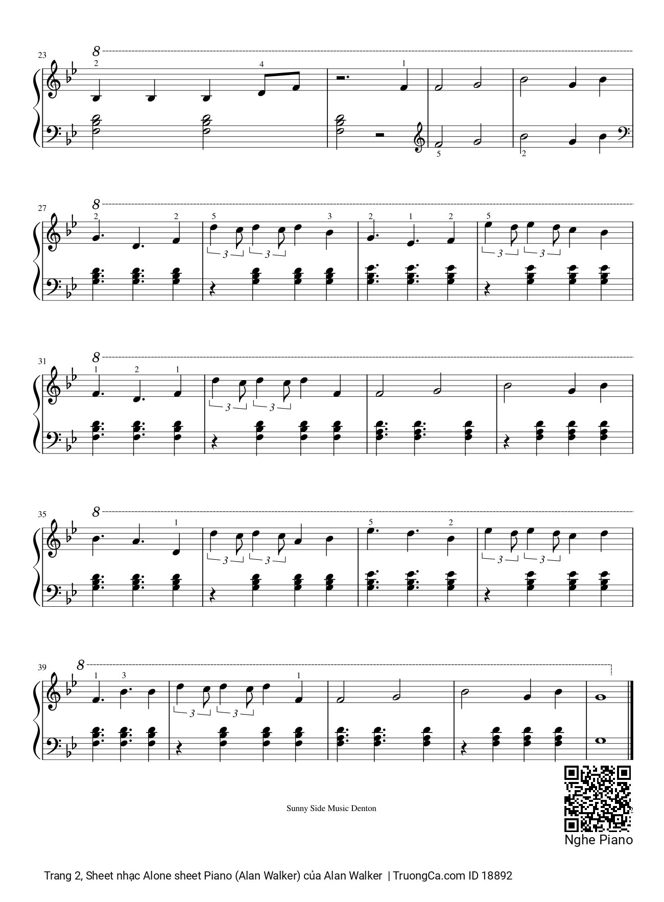 Page 2 of Sheet music PDF Alone (Alan Walker) sheet Piano easy - Alan Walker