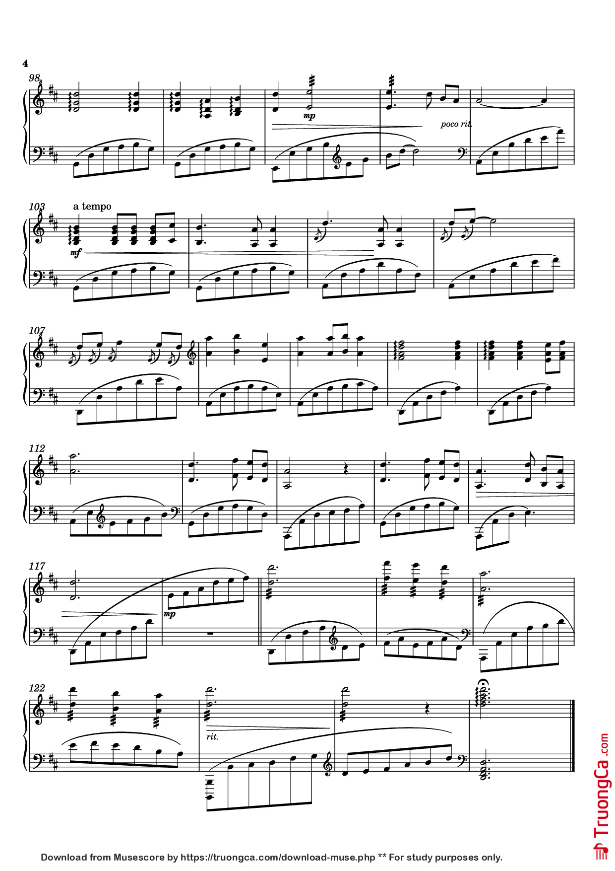 Page 4 of Sheet music PDF Mẹ Yêu Con Piano - Nguyễn Văn Tý