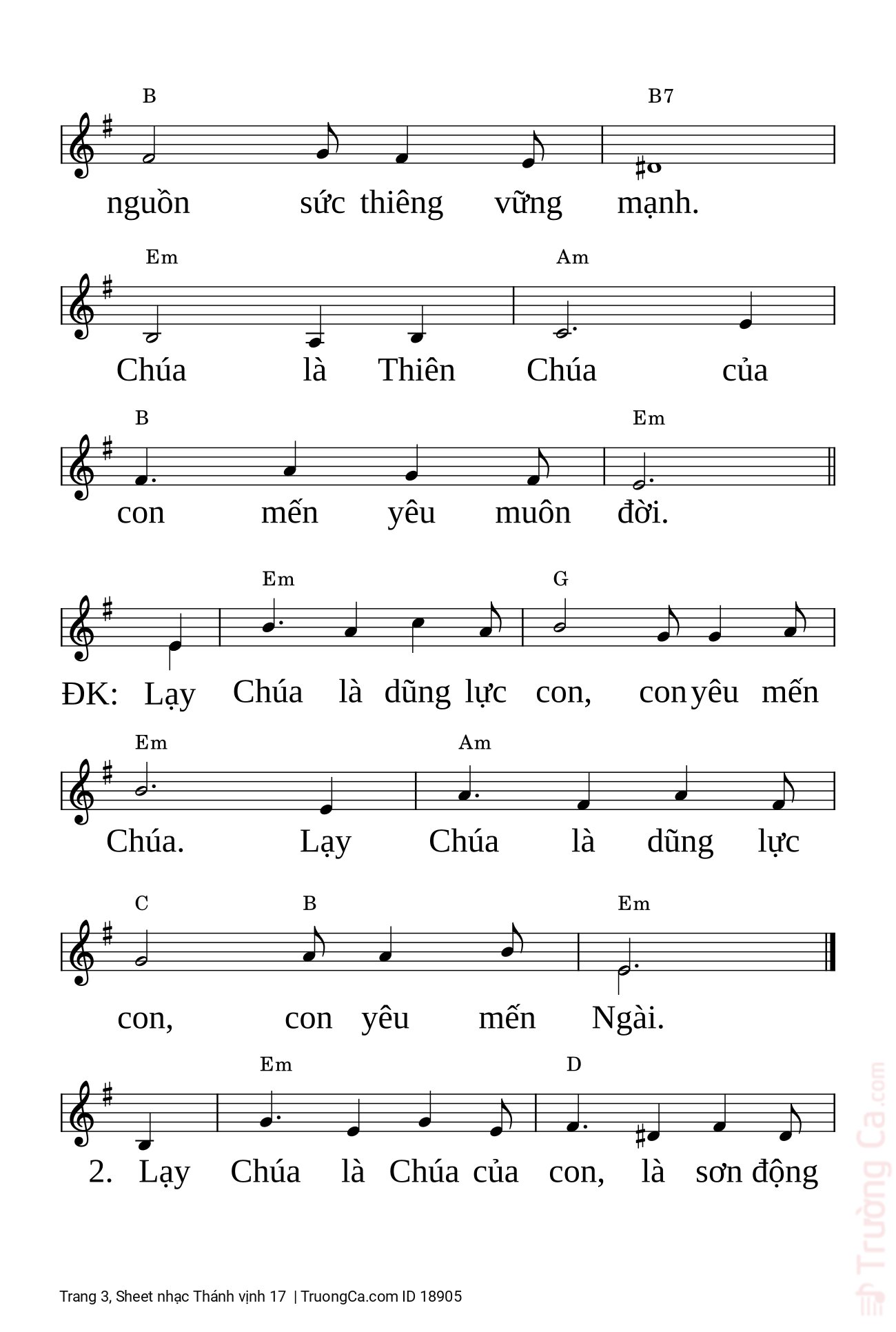 Page 3 of Sheet music PDF Thánh vịnh 17 - Thiên Lý