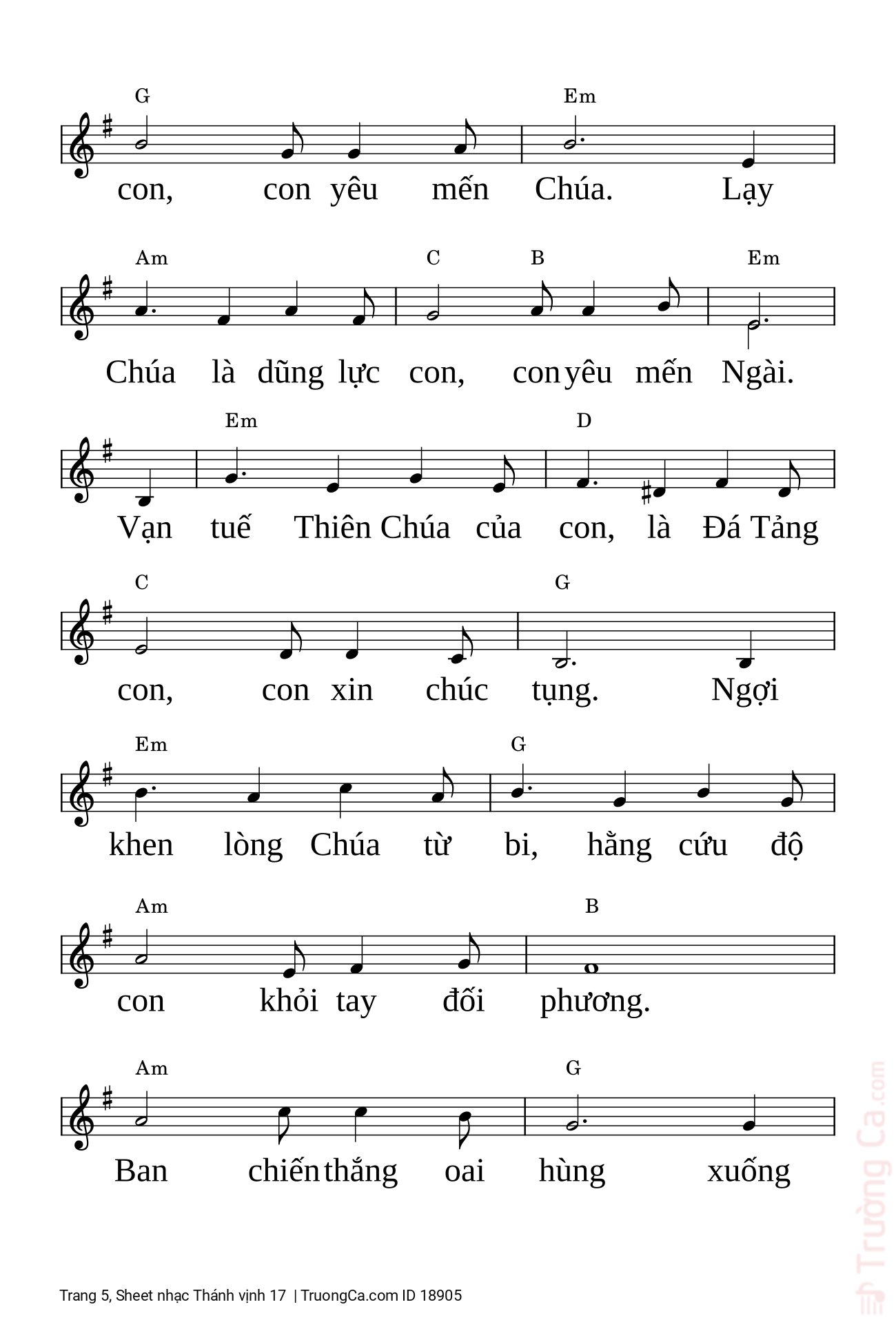 Page 5 of Sheet music PDF Thánh vịnh 17 - Thiên Lý