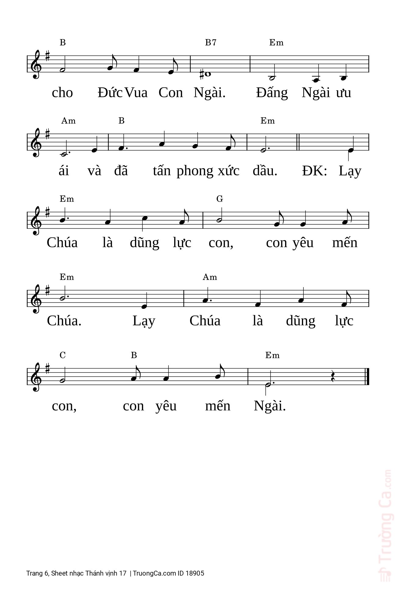 Page 6 of Sheet music PDF Thánh vịnh 17 - Thiên Lý