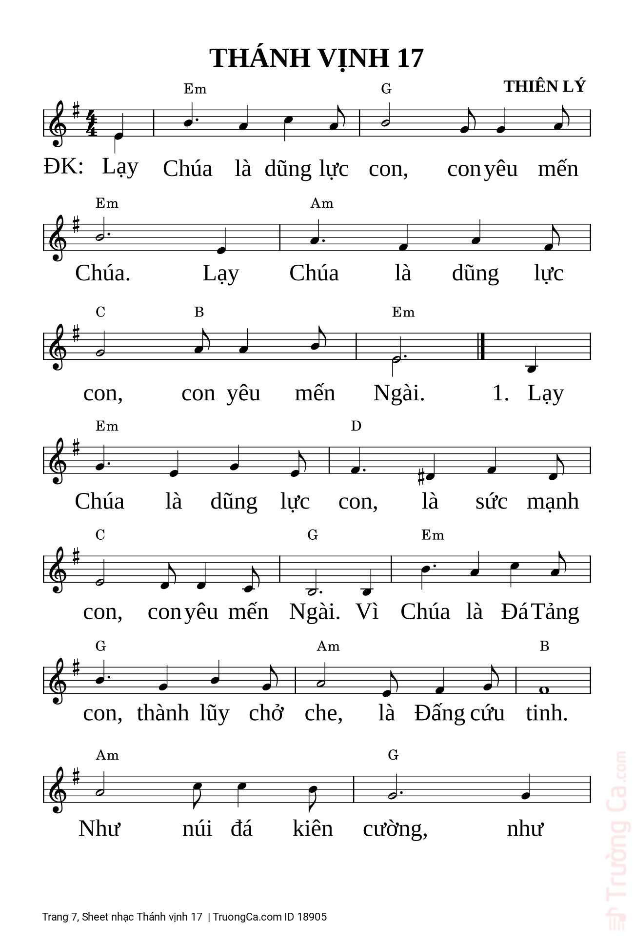 Page 7 of Sheet music PDF Thánh vịnh 17 - Thiên Lý