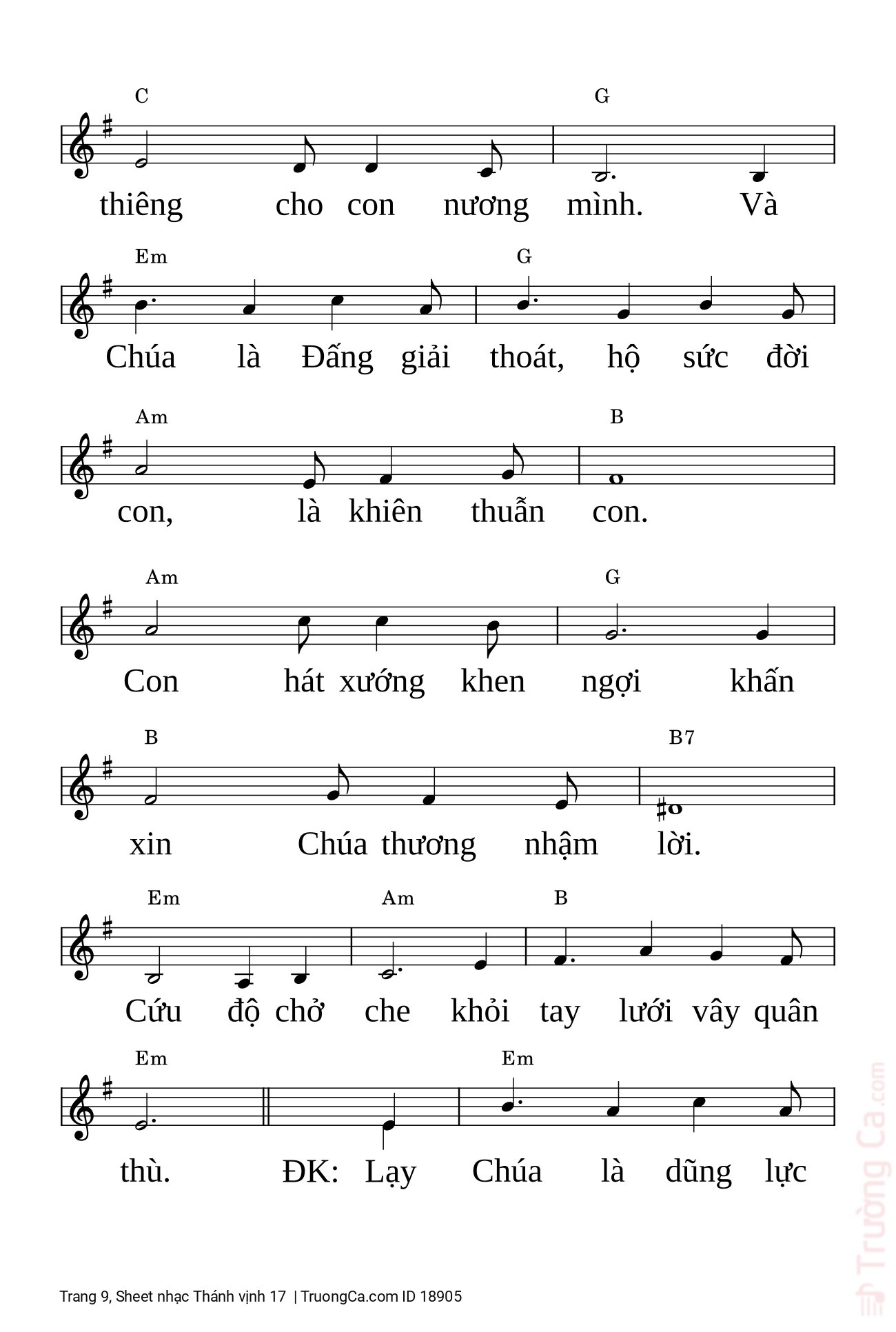 Page 9 of Sheet music PDF Thánh vịnh 17 - Thiên Lý
