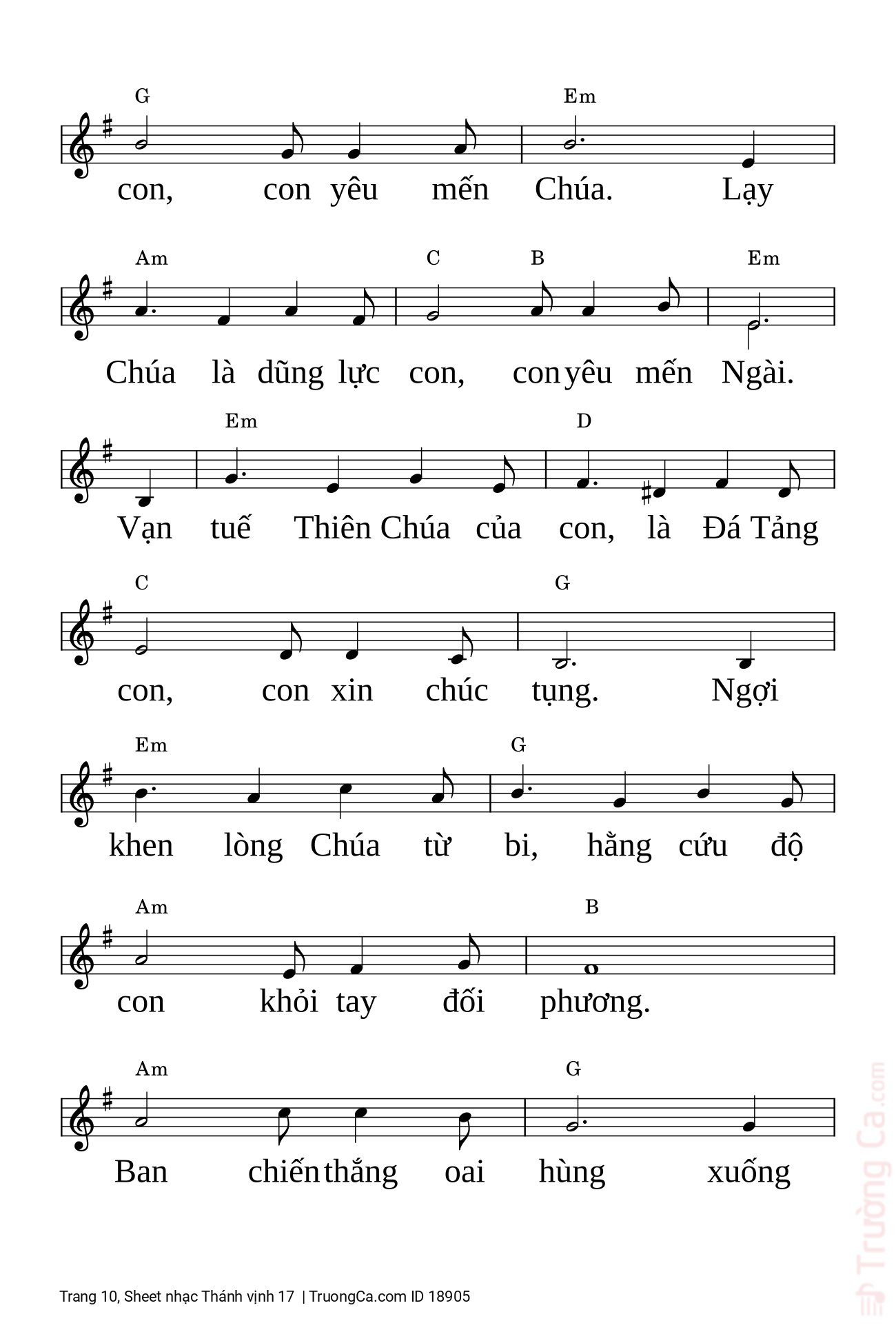 Page 10 of Sheet music PDF Thánh vịnh 17 - Thiên Lý