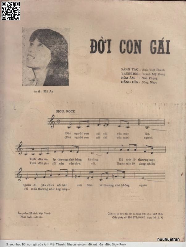 Page 2 of Sheet music PDF Đời con gái - Anh Việt Thanh