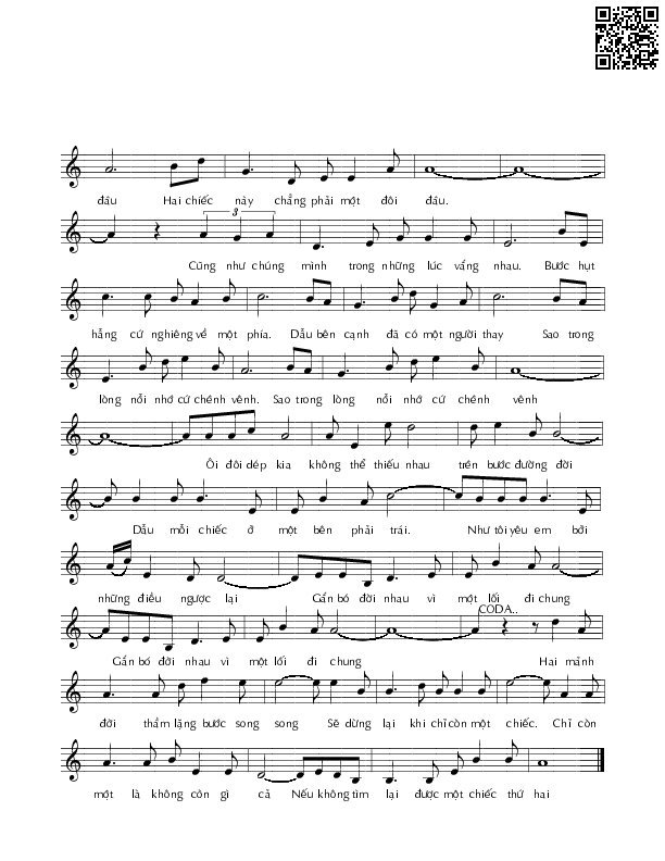 Page 2 of Sheet music PDF Đôi dép - Nhật Ngân