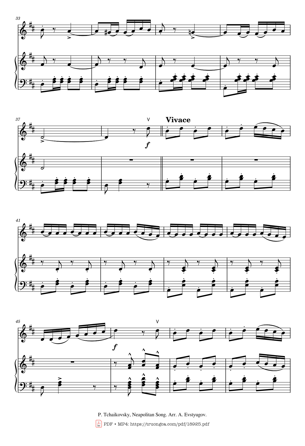 Page 3 of Sheet music PDF Neapoletan Song Violin Piano - Pyotr Ilyich Tchaikovsky