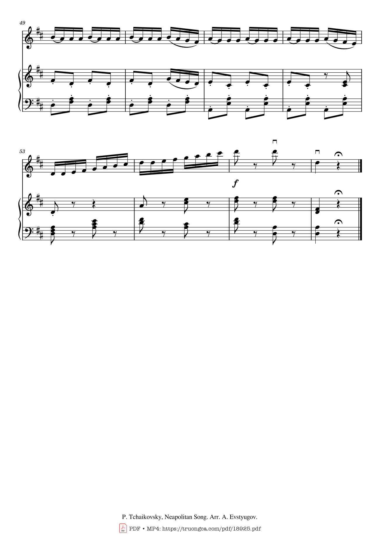 Page 4 of Sheet music PDF Neapoletan Song Violin Piano - Pyotr Ilyich Tchaikovsky