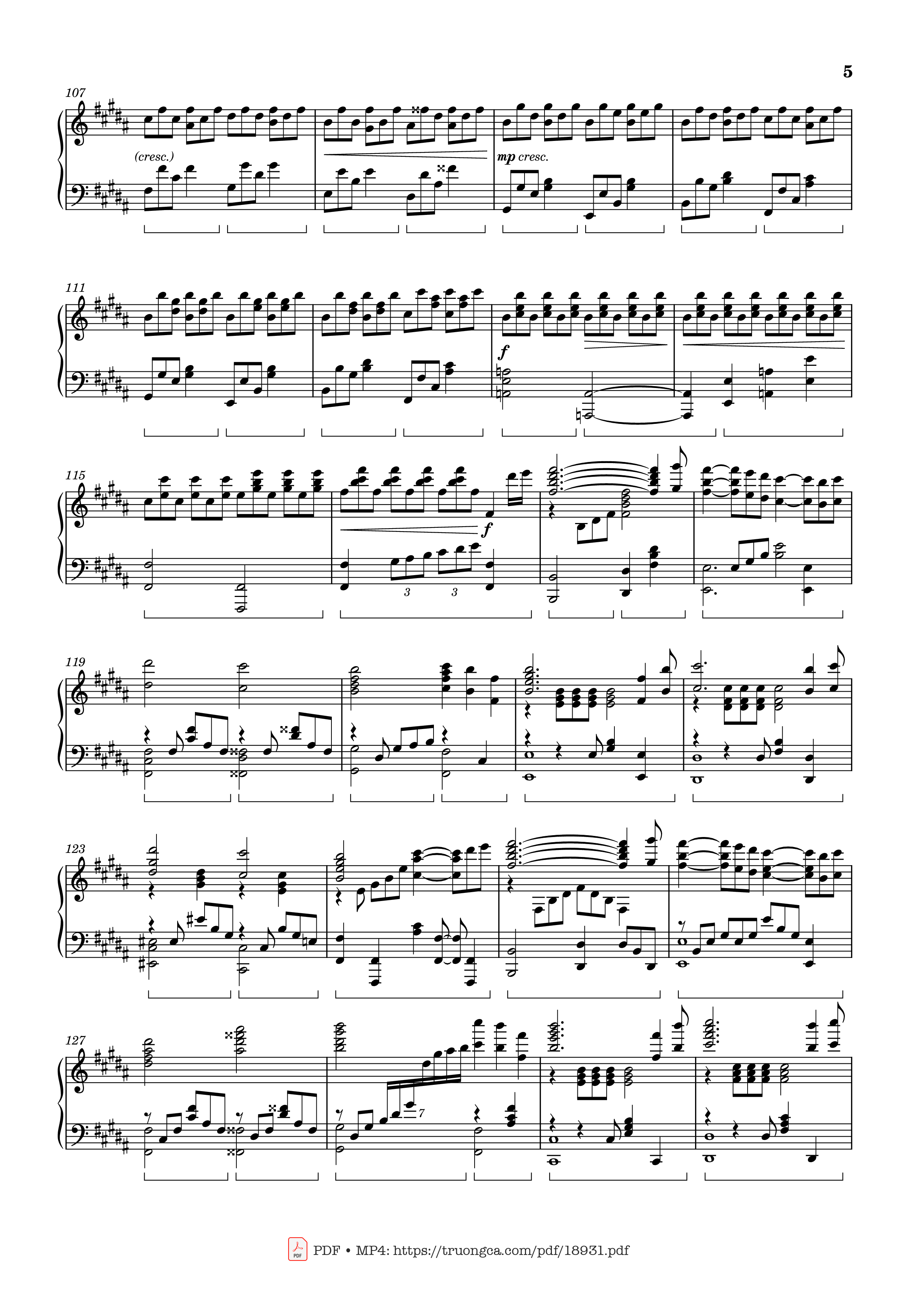Page 5 of Sheet music PDF Radwimps Sparkle Piano - Original Artist: RADWIMPS Arranged by Animenz 